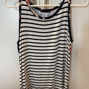 Staccato Black and White Striped Tank Top